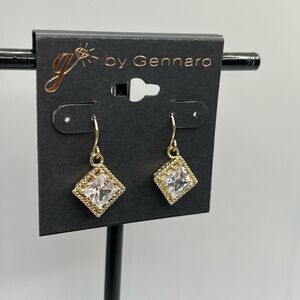 G by Gennaro Earrings Gold Princess Cut Dangle $16ea / 3 for $25